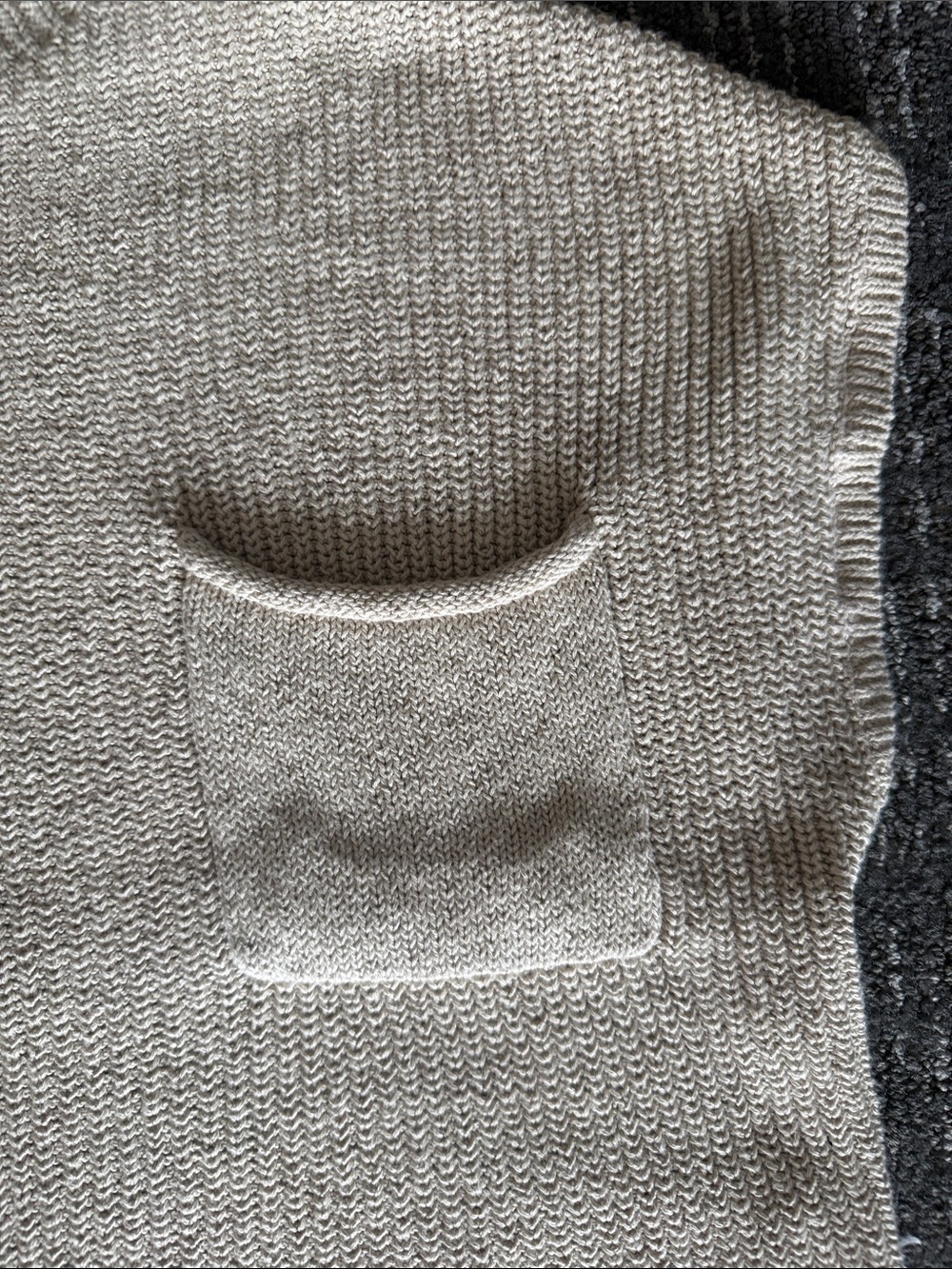 Free People Beach 100% CottonSleeveless Ribbed Knit Pocket Sweater in Beige Sz M - Picture 4 of 8